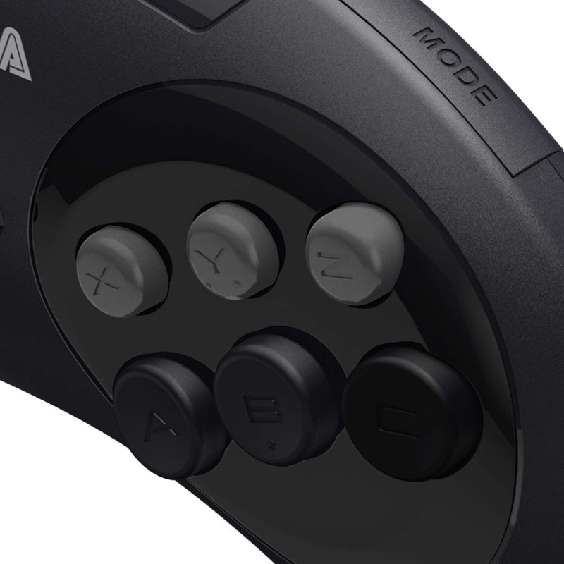 Retro Bit Retro-Bit Official Sega Genesis USB Controller 6-Button Arcade Pad for Sega Genesis Mini, PS3, PC, Mac, Steam, Switch - USB Port - (Black) - Image 4